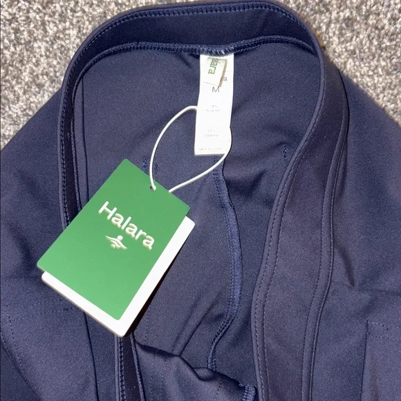 Halara High Waisted Button Multiple Pockets Straight Leg Casual Pants in Navy - Picture 6 of 7